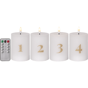 LED Bougie Pilier Flamme Advent Blanc De Star Trading - Ne pas exposer les bougies directement au soleil, car la chaleur pourrait les faire fondre et les d&eacute;colorer.