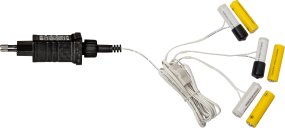 Éliminateur De Batterie 2 x AA Blanc De Star Trading - Éliminateur de piles pour 2 piles AA avec 3 sorties.