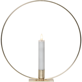 Flamme Ring Laiton De Star Trading - Anneau de table en m&eacute;tal plaqu&eacute; laiton de 28 cm avec l'&eacute;l&eacute;gante bougie antique &laquo;&nbsp;Flamme&nbsp;&raquo; de Star Trading (15 cm).