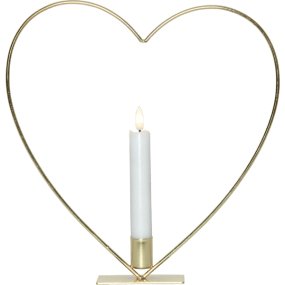 Flamme Heart Laiton De Star Trading - C&oelig;ur rouge bordeaux de 28 cm pour la table, accompagn&eacute; de l'&eacute;l&eacute;gante bougie antique &laquo;&nbsp;Flamme&nbsp;&raquo; de Star Trading (15 cm), incluse.