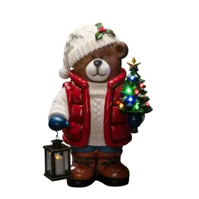 Grand Ours En Peluche 66cm Multicolore De Konstsmide - Fonctionne sur piles (5 x AA, 1,5 V - non incluses) avec minuterie de 6 heures et indice de protection IP44 pour une utilisation en ext&eacute;rieur.