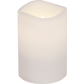 LED Bougie Pilier Paul Blanc De Star Trading - La lumière dispose d'une fonction minuterie qui vous permet de régler facilement la durée d'éclairage : 6 heures allumées, 18 heures éteintes, dans une séquence récurrente.