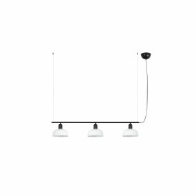Tatawin 100cm Blanc suspension De Faro Barcelona - Tatawin est un plafonnier &agrave; la structure noire et &agrave; l'abat-jour en m&eacute;tal blanc qui diffuse une lumi&egrave;re concentr&eacute;e et &eacute;l&eacute;gante.