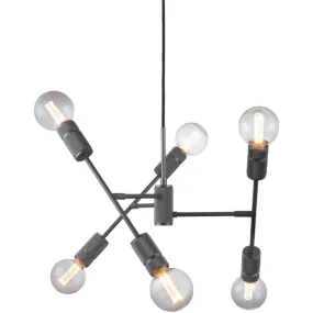 Halo Ø40 Gris foncé suspension De Halo Design - La forme unique avec bras r&eacute;glables assure une distribution dynamique de la lumi&egrave;re et s'int&egrave;gre parfaitement au-dessus de la table &agrave; manger, dans le salon ou le couloir.