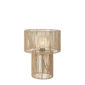 Soga 38cm Nature lampe de table De Markslöjd - Lampe de table de style boh&egrave;me rustique, avec l'abat-jour et la base fabriqu&eacute;s &agrave; la main en jute non teint.
