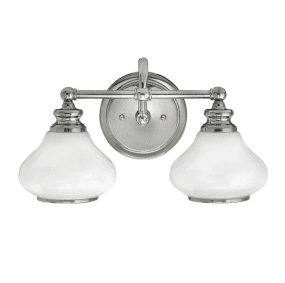 Ainsley 40cm Chrome poli lampe de salle de bain De Elstead Lighting - Installez-le au-dessus de votre miroir de salle de bain pour un &eacute;clairage &agrave; la fois styl&eacute; et fonctionnel.