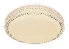 Ovi Ø30 Blanc plafonnier De Globo Lighting - Kombinationen av vit metall, glittrande dekordetaljer och klara plastkristaller g&ouml;r den till en riktig blickf&aring;ngare.