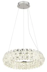 Diann Ø60 Chrome suspension De Globo Lighting - Med en diameter p&aring; 60 cm och en imponerande ljusstyrka p&aring; 4460 lumen ger den en kraftfull och j&auml;mn belysning.