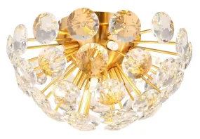 Virina Ø40 Or plafonnier De Globo Lighting - Dess eleganta design kombinerar en gyllene metallkropp med en sk&auml;rm av klara kristaller, vilket ger en lyxig och sofistikerad k&auml;nsla till ditt hem.