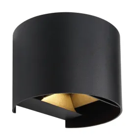 Veronika Noir lampe d’extérieur De Globo Lighting - Med sin halvcirkelformade design i matt svart pressgjuten&nbsp;aluminium ger den ett elegant intryck samtidigt som den &auml;r v&auml;dert&aring;lig.