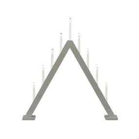 Candelabra 9 Lights Gris De Konstsmide - Cr&eacute;ez une ambiance de No&euml;l &eacute;l&eacute;gante et moderne avec cet &eacute;l&eacute;gant bougeoir de l&#39;Avent en bois laqu&eacute; gris.