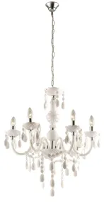 Cuimbra Ø65 Blanc cristal De Globo Lighting - Dess krom- och vitf&auml;rgade yta tillsammans med h&auml;ngande kristaller skapar ett sofistikerat uttryck.