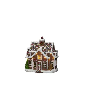 Maison En Pain D’épices Brun De Konstsmide - Jolie maison en pain d'épices avec 11 lumières LED ambrées qui brillent avec la magie de Noël.