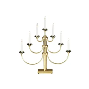 Candelabra 7 Lights Laiton De Konstsmide - Parfait pour diffuser une lumi&egrave;re chaleureuse tout au long de la p&eacute;riode de l&#39;Avent et cr&eacute;er une atmosph&egrave;re accueillante dans la maison.