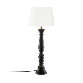 Doris 64cm Noir rustique lampe de table De PR Home - L'écran mesure 23 cm de large, 15 cm de profondeur, 16 cm de haut et possède un pied griffe.