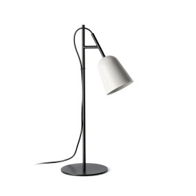 Studio 55cm Blanc lampe de bureau De Faro Barcelona - Son serre-c&acirc;ble d&eacute;coratif en forme de branche lui conf&egrave;re une touche unique et de caract&egrave;re.