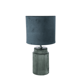 Johanna 28cm Vert lampe de table De Pixie Design - La lampe de table Johanna présente une belle combinaison de verre et de textile, créant une atmosphère élégante et sophistiquée.