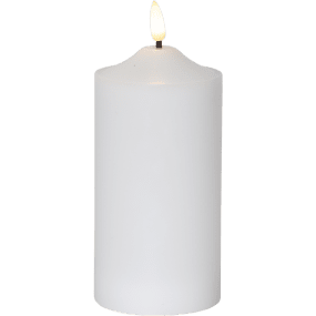 LED Bougie Pilier Flamme Blanc De Star Trading - Bougie en cire avec une nouvelle flamme naturelle qui brille d'une lueur blanche et chaude.