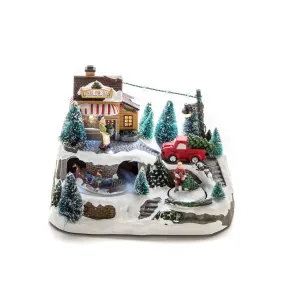 Décoration De Noël Mécanique Avec Vente De Sapins De Noël 17cm Multicolore De Konstsmide - Avec des lumi&egrave;res LED color&eacute;es, des personnages en mouvement et de la musique de No&euml;l, vous pouvez apporter une atmosph&egrave;re chaleureuse et nostalgique dans votre maison.