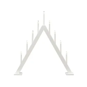 Candelabra 9 Lights Blanc De Konstsmide - Cr&eacute;ez une ambiance de No&euml;l &eacute;l&eacute;gante et moderne avec cet &eacute;l&eacute;gant bougeoir de l&#39;Avent en bois laqu&eacute; blanc.