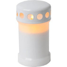 LED Bougie De Tombe Serene Blanc De Star Trading - Une belle bougie fun&eacute;raire blanche avec une belle lueur qui brille dans le noir.