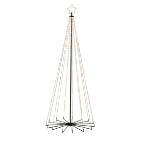 Sapin De Noël En Métal 2,4m Noir De Konstsmide - Ce sapin de No&euml;l en m&eacute;tal avec &eacute;toiles et &eacute;clairage LED int&eacute;gr&eacute; est une interpr&eacute;tation &eacute;l&eacute;gante et moderne du sapin de No&euml;l classique.