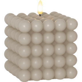 LED Bougie Pilier Flamme Dot Beige De Star Trading - Cette bougie &agrave; piles est une belle d&eacute;coration aussi bien seule qu'en groupe avec d'autres bougies de la s&eacute;rie Flamme.