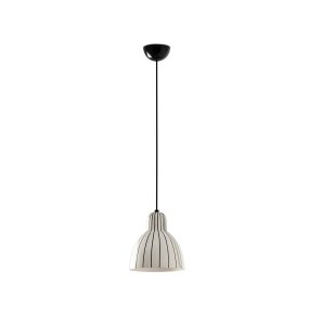 Venice Ø20 Noir et blanc suspension De Faro Barcelona - Avec son design minimaliste et son abat-jour en c&eacute;ramique fabriqu&eacute; artisanalement dans un atelier barcelonais, elle allie savoir-faire artisanal et fonctionnalit&eacute; &eacute;l&eacute;gante.