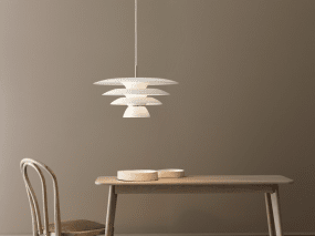 DaVinci Ø43 Blanc mat suspension De Belid - Elle se compose de trois abat-jour de tailles diff&eacute;rentes, cr&eacute;ant ainsi un style expressif et sophistiqu&eacute;.