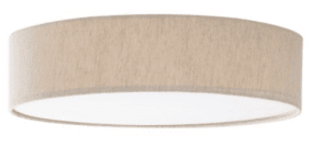 Conny Ø50 Beige plafonnier De Globo Lighting - Sk&auml;rmen i beige och den vita bottenplattan skapar ett fint och bl&auml;ndfritt ljus i rummet.