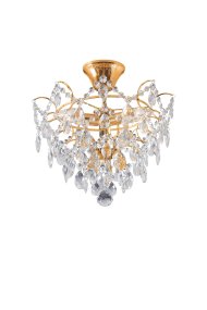 Rosendal Ø35 Or cristal De Markslöjd - Ce magnifique plafonnier avec cadre doré et prismes découpés à la machine confère à votre salon une atmosphère particulièrement luxueuse.