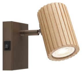 Lakewood 17cm Brun lampe de lecture De Brilliant - Sa t&ecirc;te orientable permet de diriger la lumi&egrave;re facilement, en l'inclinant vers le haut, le bas et sur les c&ocirc;t&eacute;s.
