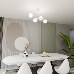 Bior 80cm Blanc plafonnier De Emibig Lighting - L'élégant plafonnier Bior séduit par son design minimaliste et s'intègre harmonieusement à la plupart des espaces de vie.