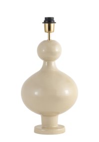 Fiona 40cm Blanc crémeux pied de lampe De Alde & Lind - Sa forme classique et légèrement arrondie s'harmonise parfaitement avec sa surface émaillée ultra-brillante, conférant à la lampe une allure moderne et raffinée.