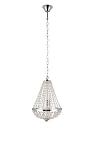 Gränsö Ø30 Chrome cristal De Markslöjd - Border a un design classique avec des prismes clairs qui diffusent magnifiquement la lumière et créent une sensation de luxe, qu'il soit suspendu au-dessus de la table à manger ou dans le salon.