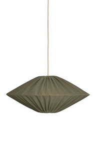 Figo Abat-Jour S/Suspension Ø58 Vert olive suspension De Alde & Lind - Le tissu est en polyester, mais présente un bel aspect lin vert olive.