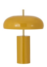 Lex 40cm Jaune lampe de table De Alde & Lind - Son abat-jour large et arrondi diffuse une lumière agréable vers le bas et est doublé de blanc à l'intérieur pour une répartition optimale de la lumière.