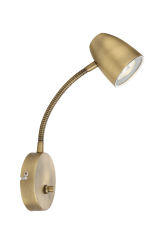 Sandnes Antique lampe de lecture De Aneta Lighting - Sandnes est la lampe de chevet parfaite, qui peut être facilement réglée dans les deux sens à l'aide d'une articulation flexible et la luminosité peut être réglée à l'aide de son variateur.