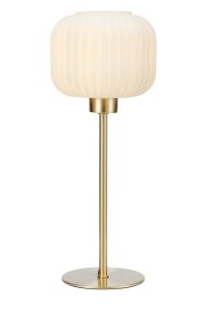 Sober 38cm Laiton brossé lampe de table De Markslöjd - Sober est une lampe de table élégante avec un abat-jour en verre élégant et une base en laiton brossé.