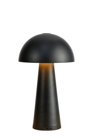 Fungi 26cm Noir portable De Markslöjd - Fungi est une lampe de table élégante et portable en métal noir mat, conçue pour une utilisation intérieure et extérieure.