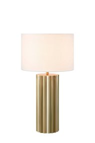 Hashira 60cm Laiton antique lampe de table De Markslöjd - La lampe est dotée d'un câble textile noir de 2 mètres de long avec interrupteur d'alimentation et prise murale.