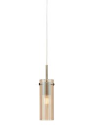 Tibia Ø7 Ambre/laiton lampe de fenêtre De Markslöjd - Applique cylindrique pour fenêtre en verre ambré côtelé, ornée d'élégants détails en laiton – un design chaleureux et décoratif qui crée une lumière douce et tamisée.