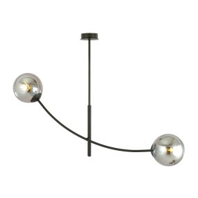 Hunter 83cm Noir/Fumé suspension De Emibig Lighting - Les minces d&ocirc;mes en verre ajoutent &eacute;l&eacute;gance et l&eacute;g&egrave;ret&eacute;, tandis que la forme minimaliste assure un flux lumineux efficace m&ecirc;me dans les grandes pi&egrave;ces.