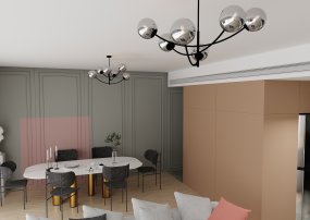Hunter Ø90 Noir/Fumé suspension De Emibig Lighting - Les minces d&ocirc;mes en verre ajoutent &eacute;l&eacute;gance et l&eacute;g&egrave;ret&eacute;, tandis que la forme minimaliste assure un flux lumineux efficace m&ecirc;me dans les grandes pi&egrave;ces.