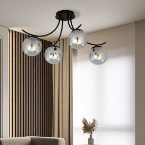 Boston 70cm Noir/Fumé plafonnier De Emibig Lighting - Boston est une s&eacute;rie de plafonniers modernes &agrave; succ&egrave;s qui s'int&egrave;gre parfaitement dans les int&eacute;rieurs modernes et plus traditionnels.