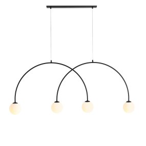 Lea 150cm Noir suspension De Artera - Avec sa forme organique et ses sources lumineuses douces et rondes, il crée une atmosphère harmonieuse et accueillante, parfaite pour la salle à manger ou le salon.