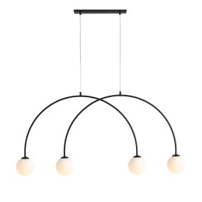 Lea 130cm Noir suspension De Artera - Avec sa forme organique et ses sources lumineuses douces et rondes, il crée une atmosphère harmonieuse et accueillante, parfaite pour la salle à manger ou le salon.