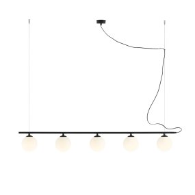 Beryl 140cm Noir De Artera - La tige noire minimaliste crée un contraste élégant avec les sphères blanches et donne à la lampe un look moderne et élégant.