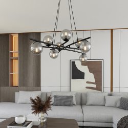 Essa Ø100 Couleur fumée suspension De Emibig Lighting - De plus, la série est très fonctionnelle et illumine magnifiquement même les grandes pièces.