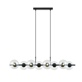 Rory 115cm Transparent suspension De Emibig Lighting - Le design tendance et les abat-jour en verre brillant font de la lampe un d&eacute;tail d'int&eacute;rieur &eacute;l&eacute;gant qui illumine efficacement m&ecirc;me les pi&egrave;ces plus grandes.